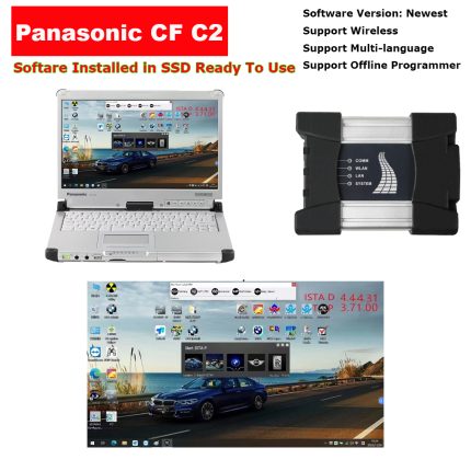 Super BMW ICOM NEXT A + B + C BMW Diagnostic And Programming Tool With Wifi & I5 8G Panasonic CF-C2 Toughbook Laptop Well Installed V2024.10 BMW Icom Next Software SSD Full Set Can Ready To Use