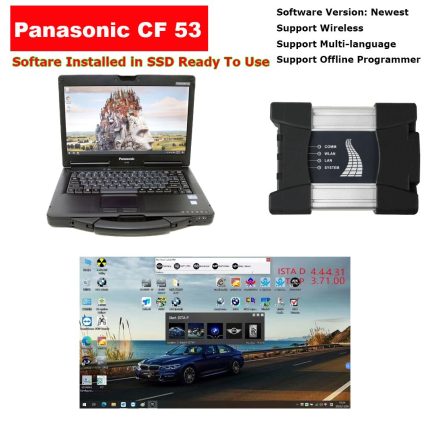 Wifi BMW ICOM NEXT A + B + C BMW Diagnostic And Programming Tool With Refurbished Panasonic Toughbook CF-53 Laptop Well Installed V2024.10 BMW Icom Next Software SSD Full Set Can Ready To Use